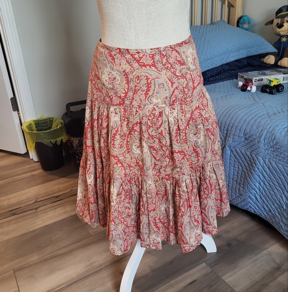 Chaps Denim Tiered Skirt